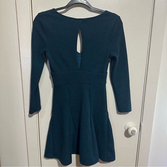 Free People Teal Fit and Flare Mini Dress - Picture 3 of 4